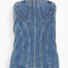 STELLA MCCARTNEY Vintage Denim Strapless Top In Mid Blue -All Seasons Style 003c4aea2eb970654488ad1071bfa277