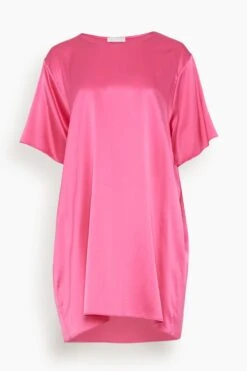 Silk Mini Dress In Pink Pepper