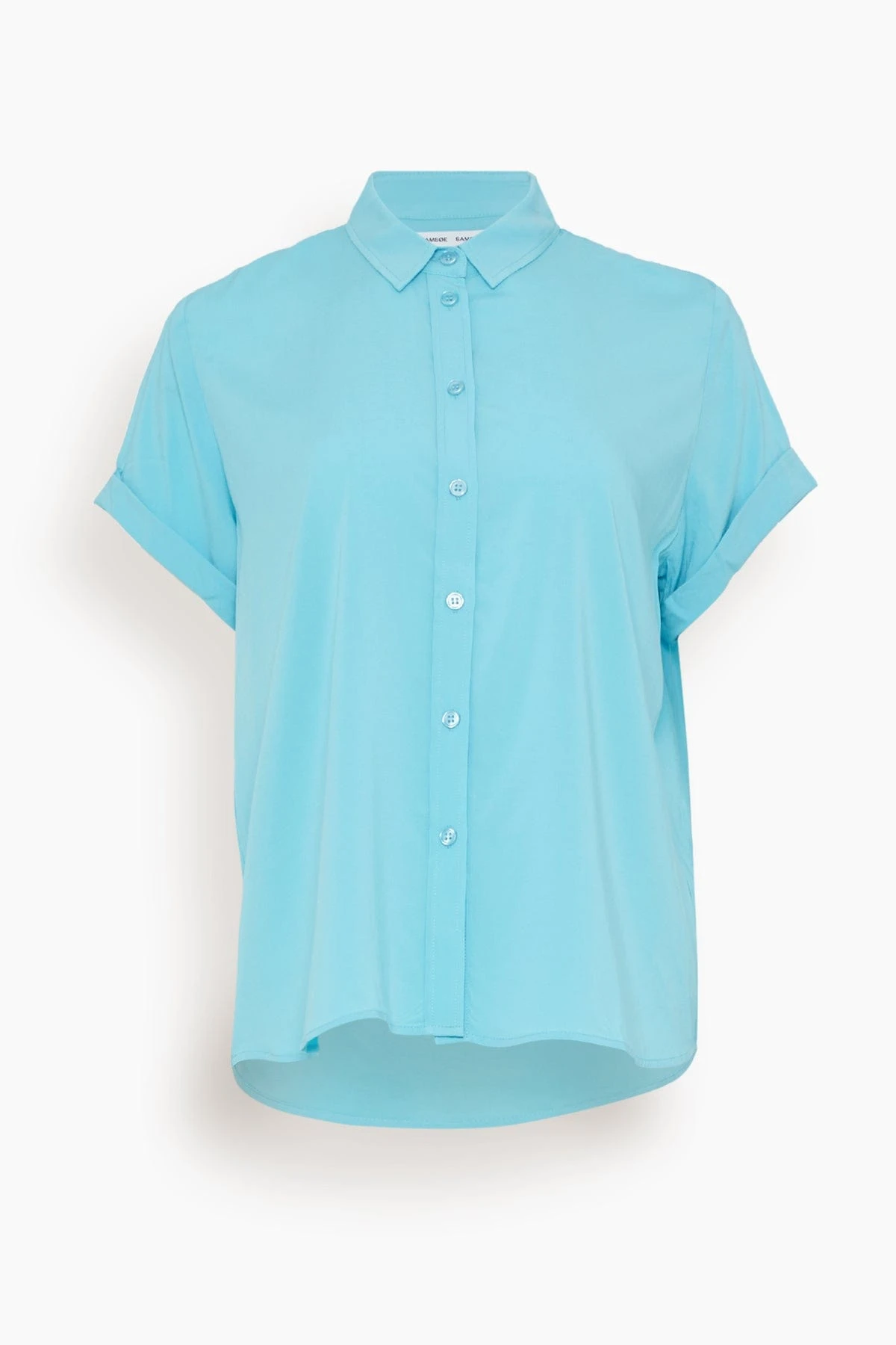 Samsoe Samsoe Majan Short Sleeve Shirt In Blue Topaz 3 Samsoe Samsoe Majan Short Sleeve Shirt In Blue Topaz