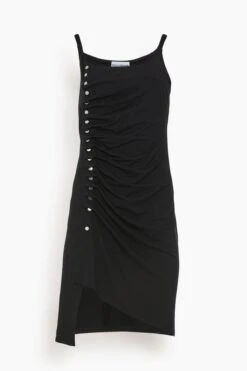 Paco Rabanne Strap Dress With Snaps In Black