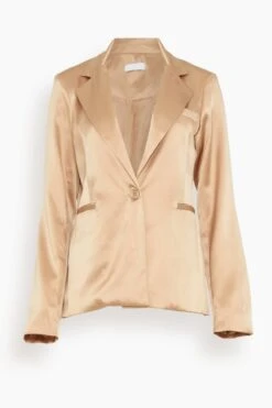 Alana Silk Blazer In Sandhill