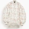 Simone Rocha Oversized Puff Sleeve Bomber Jacket In Wreath/Pearl