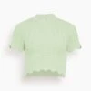 Poppy Scallop Knit Top In Pistachio -All Seasons Style 1adb535827ec87c30b9b871fbb09b989