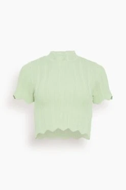 Featured Products 13 Poppy Scallop Knit Top In Pistachio