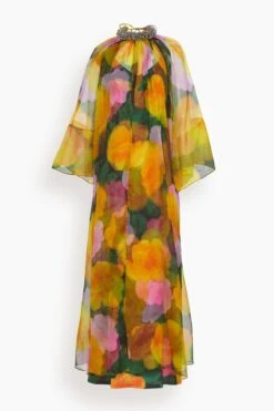 Nico Maxi Dress In Canary Floral Print