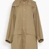 Lemaire Raincoat With Detachable Hood In Greige