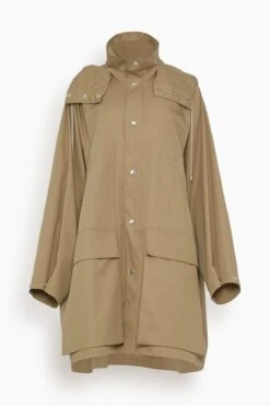 Lemaire Raincoat With Detachable Hood In Greige