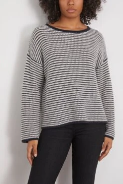 Felicity Sweater In Ink/Cream Stripe -All Seasons Style 293745 2