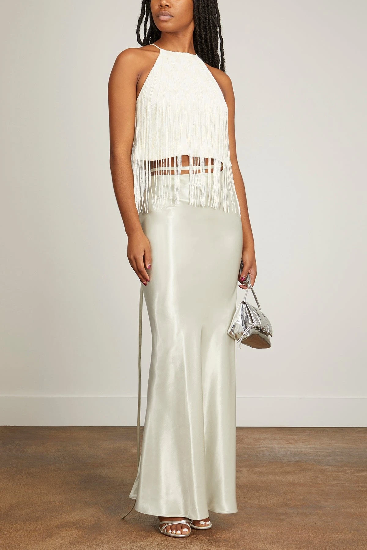 PROENZA SCHOULER Graphic Beaded Fringe Embroidered Top In White Multi 4 PROENZA SCHOULER Graphic Beaded Fringe Embroidered Top In White Multi - Image 2