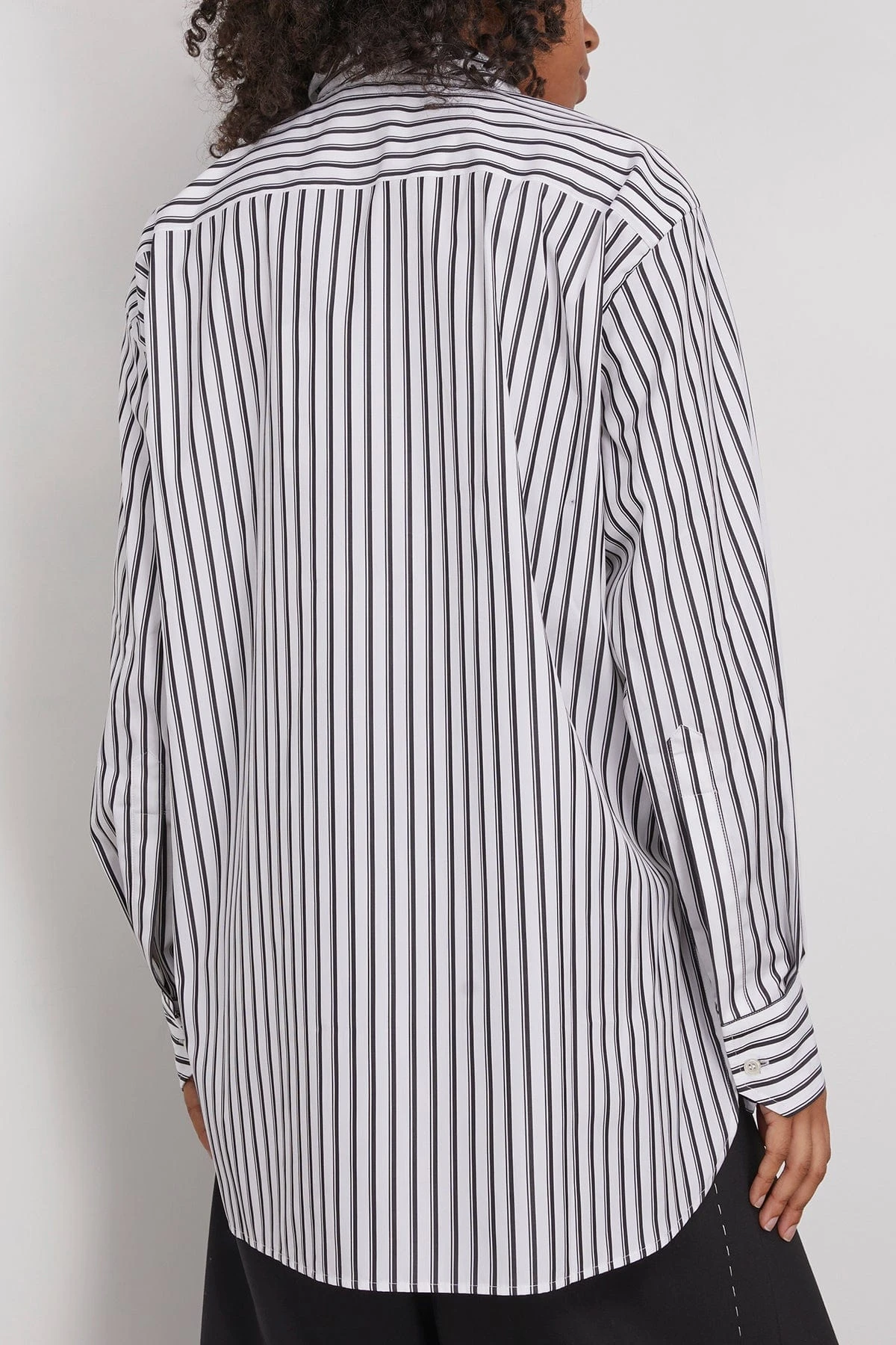 Long Sleeve Shirt In White/Black Shirt Stripe 6 Long Sleeve Shirt In White/Black Shirt Stripe - Image 4