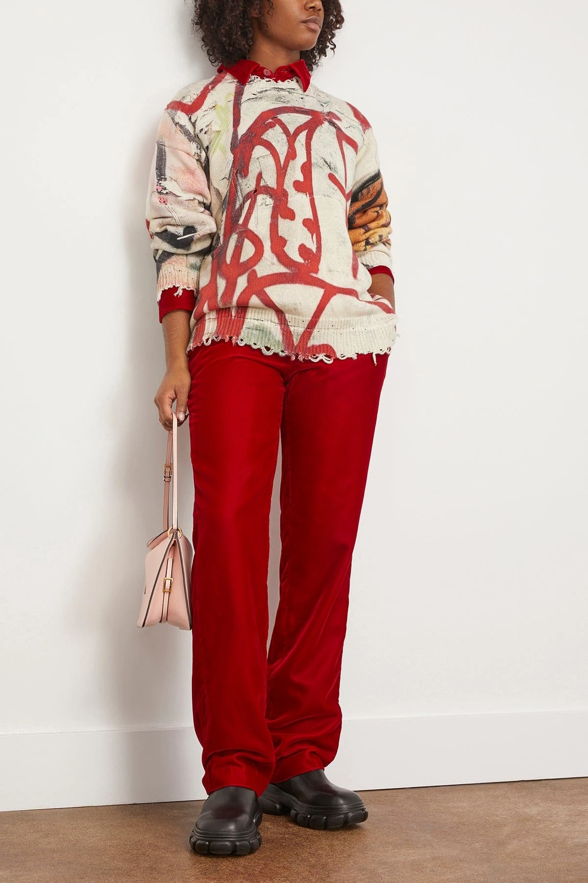 R13 Lemmy Trouser In Red Velvet 4 R13 Lemmy Trouser In Red Velvet - Image 2