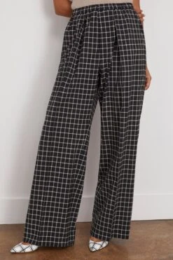 Trouser In Cream Check Black Base -All Seasons Style 299671 2