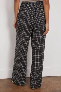 Trouser In Cream Check Black Base -All Seasons Style 299671 3