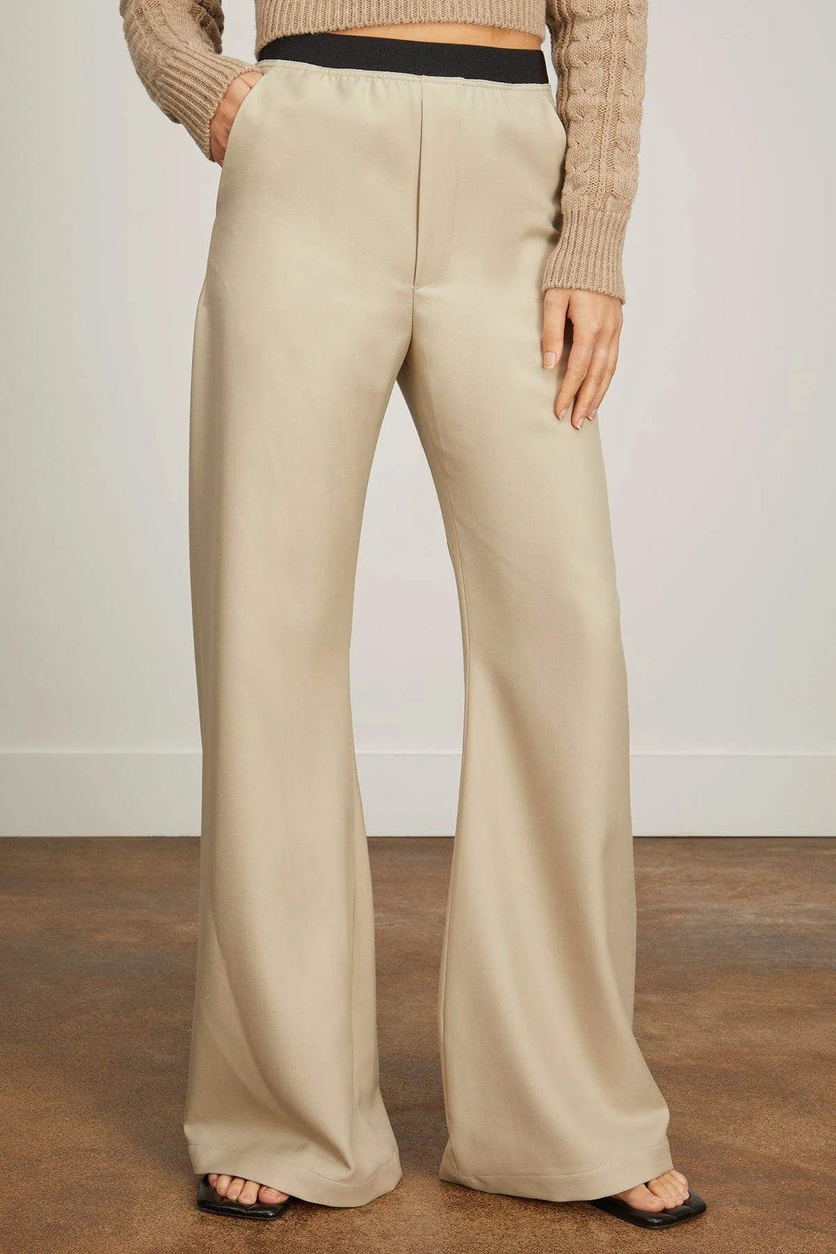 MM6 Maison Margiela Flared Leg Trouser In Beige 5 MM6 Maison Margiela Flared Leg Trouser In Beige - Image 3