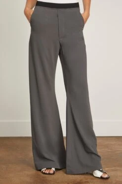 MM6 Maison Margiela Flared Leg Trouser In Charcoal 8 MM6 Maison Margiela Flared Leg Trouser In Charcoal -All Seasons Style 307519 2