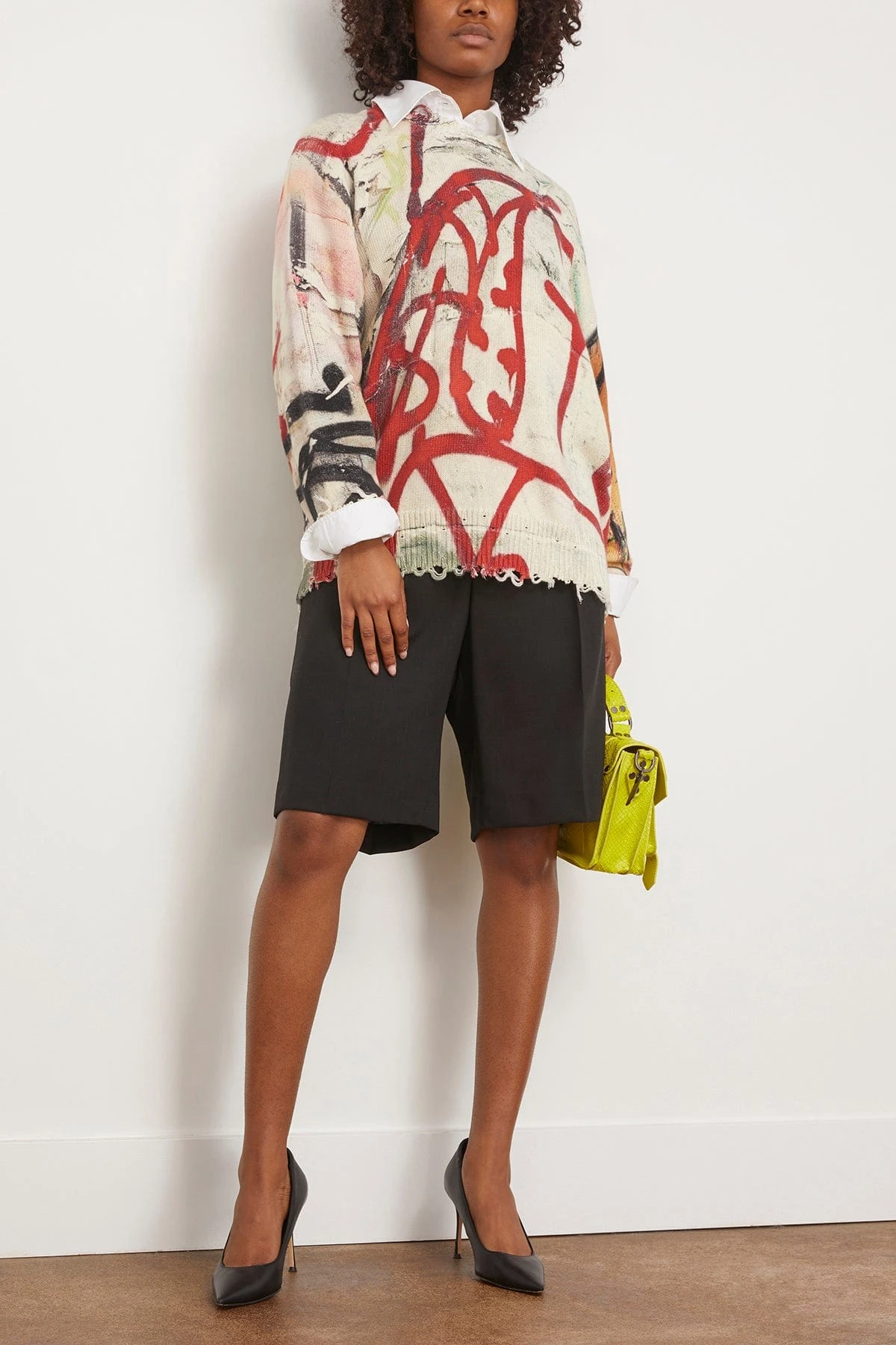 R13 Mercer Street Oversized Graffiti Sweater In Mercer 4 R13 Mercer Street Oversized Graffiti Sweater In Mercer - Image 2