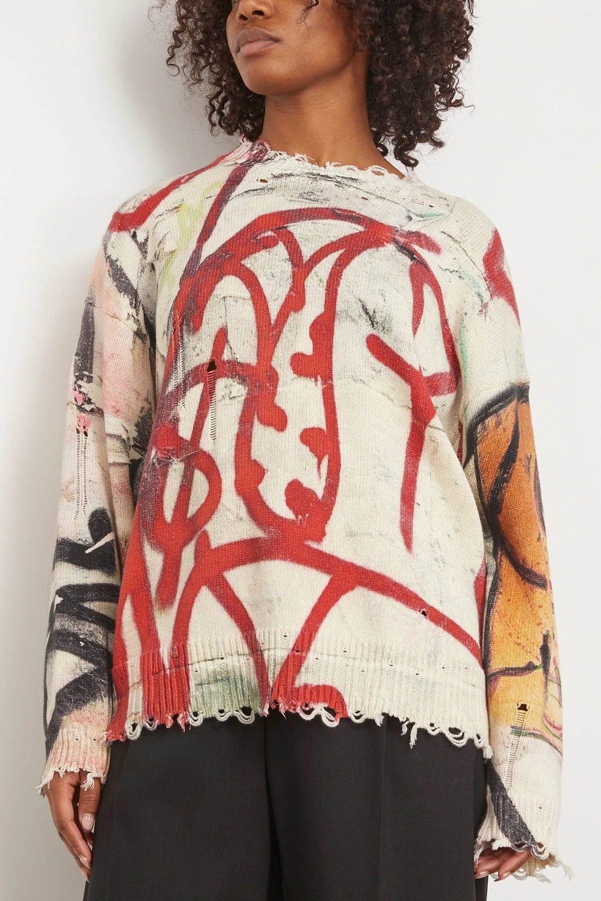 R13 Mercer Street Oversized Graffiti Sweater In Mercer 5 R13 Mercer Street Oversized Graffiti Sweater In Mercer - Image 3