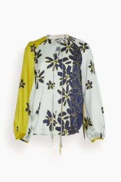 Vigolene Blouse In Navy Citrine Floral