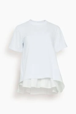 Featured Products 21 Sacai Cotton Poplin Mix Cotton Jersey T-Shirt In White