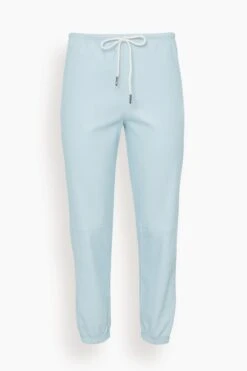 Leather Sweatpants In Celeste