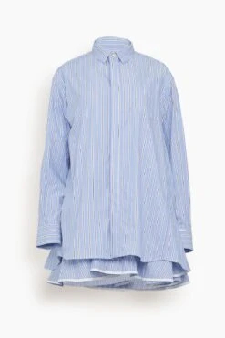 Sacai Cotton Poplin Dress In Stripe