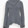 Keyara Foldover Collared Sweater In Charcoal Melange 2 Keyara Foldover Collared Sweater In Charcoal Melange -All Seasons Style 528d6fc322a821c8a7e09fc512e6da8c