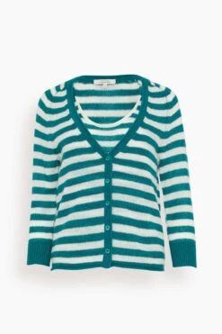 DOROTHEE SCHUMACHER Fresh Stripes Twinset In Green And White Mix