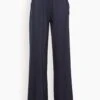 FORTE_FORTE Stretch Heavy Silk Satin High Waist Pant In Notte