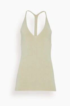 Toteme Y-Back Merino Silk Top In Wet Sand