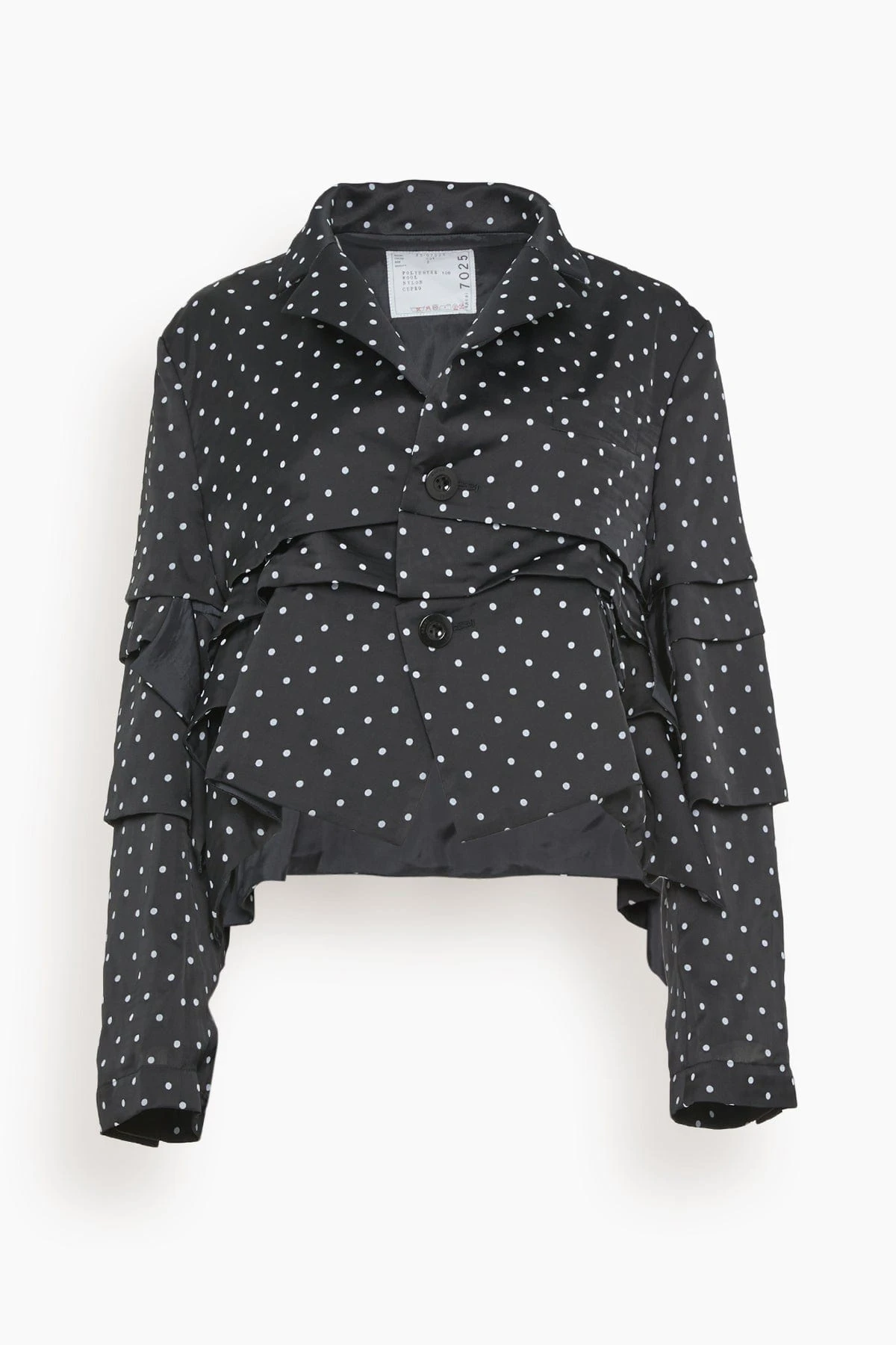 Sacai Polka Dot Flock Print Jacket In Black 3 Sacai Polka Dot Flock Print Jacket In Black