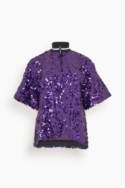 Short Sleeve Shirt In Aubergine