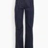Amoya Wide Leg Pant In Navy Stripes