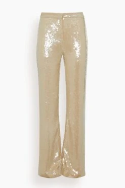 NILI LOTAN Yseult Sequins Pant In Khaki