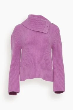 Front Page 46 Adrienne Buttoned Turtleneck In Orchid