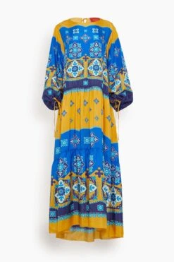 Vesta Dress In Tiles Degrade Placed Giallo