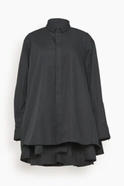 Sacai Cotton Poplin Dress In Black