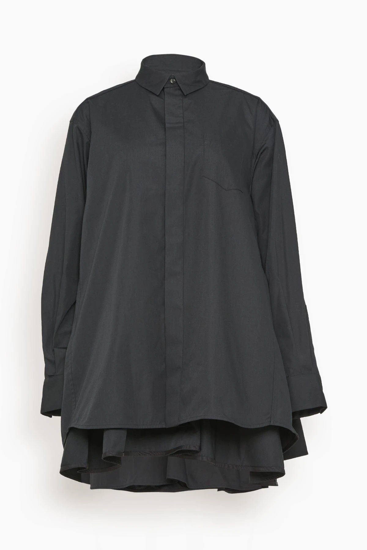 Sacai Cotton Poplin Dress In Black 3 Sacai Cotton Poplin Dress In Black