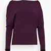 Lavina Draped Off Shoulder Sweater In Plum -All Seasons Style 91576b78b56e5511b7fc7244570b6067