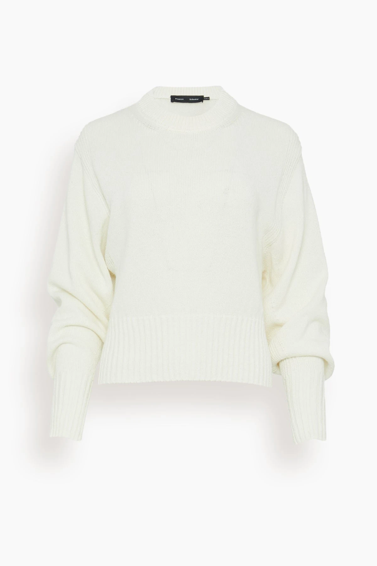 PROENZA SCHOULER Textured Cotton Sweater In Ivory 3 PROENZA SCHOULER Textured Cotton Sweater In Ivory