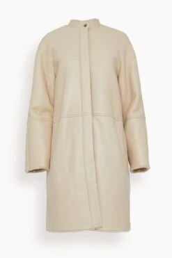 Front Page 56 Alabat Shearling Jacket In Vanilla