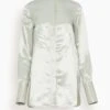 Sofia Shirt In Silver Glazed Twill 1 Sofia Shirt In Silver Glazed Twill -All Seasons Style 97d9939bab2a728cb128022c6b523665