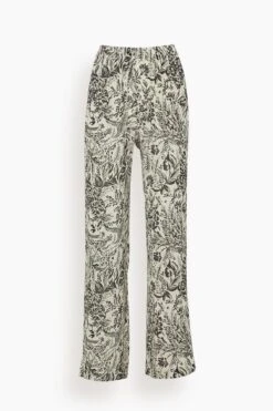 Golden Goose Crepe Viscose Jogging Pant In Bone White/Black