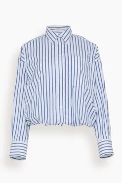 DOROTHEE SCHUMACHER Soft Stripe Blouse In Navy And White Stripes