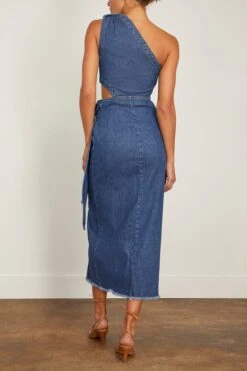 Doran Denim Draped Tie Midi Dress In Covina -All Seasons Style DoranDenimDrapedTieMidiDressinCovina 3