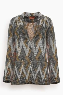 Missoni Textured Chevron Jacket In Multicolor