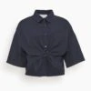 Knot Shirt In Navy -All Seasons Style a21030bada14763192274da4194add30