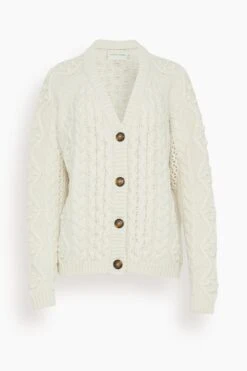 Kuma Cable Knit Cardigan In Ivory -All Seasons Style a4d1799debb4d490a4b5e919b089c245