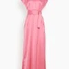 Francesca Long Sleeveless Dress In Peonia Pink