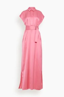 Francesca Long Sleeveless Dress In Peonia Pink
