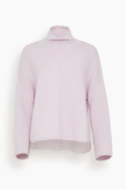 ALLUDE Mock Sweater In Soft Rose